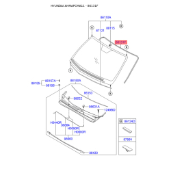 Молдинг (ущільнювач) лобового скла 86131-2B000 Mobis