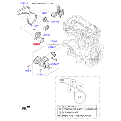 Ролик поликлинового ремня 25281-2E650 Mobis