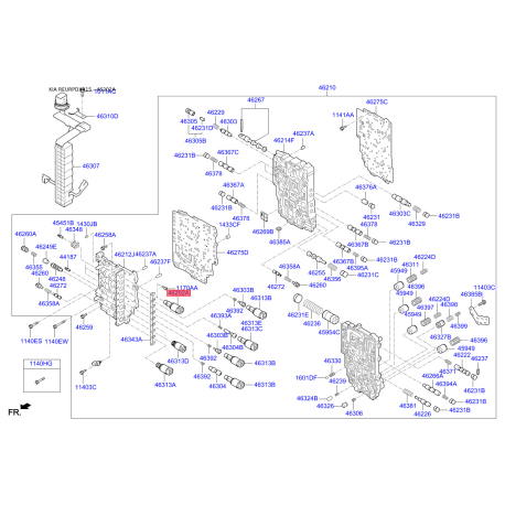 Клапан переключения, автоматическая коробка передач 46313-3B073 Mobis - 463133B073 - схема с каталога 46202A, REURPDXR15 463133B073