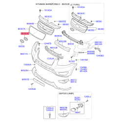 Емблема радіатора 86352-2B720 Mobis