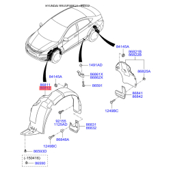 Обшивка (подкрылок), колесная ниша правая 86812-4L500 Mobis