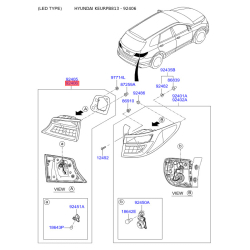 Ліхтар задній правий 92406-B8070 Mobis