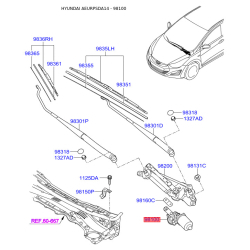 Двигун склоочисника 98110-3X000 Mobis