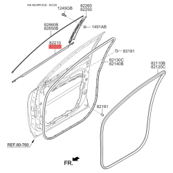 Облицовка / защитная накладка, дверь правая 82220-C5000 Mobis