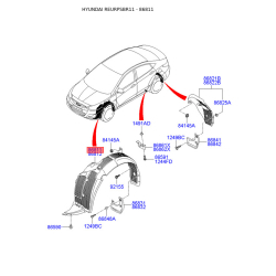 Обшивка (підкрилок), колісна ніша ліва 86811-1R000 Mobis