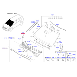 Молдинг (уплотнитель) лобового стекла правый 86154-C5000 Mobis