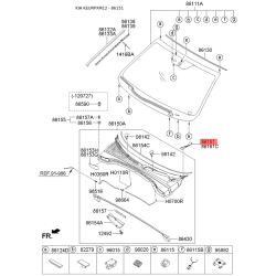 Молдинг (ущільнювач) лобового скла лівий 86153-2P500 Mobis