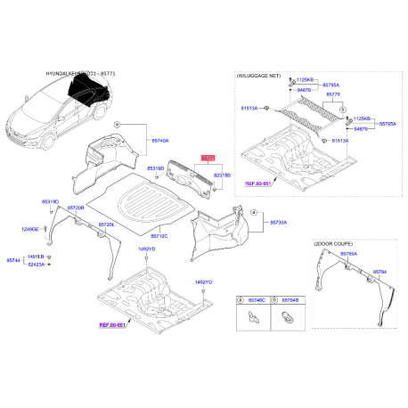 Оббивка багажника задня 85770-3X000RY Mobis - 857703X000RY - схема з каталогу 85771, KEURPSD11 857703X000RY