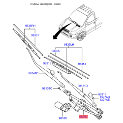 Привод стеклоочистителя, система очистки окон 98150-2E010 Mobis