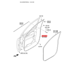 Уплотнитель (уплотнение) двери левый 82130-2P000 Mobis