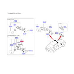 Повторитель поворотов на зеркале левый 87614-2H000 Mobis