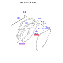 Уплотнитель (уплотнение) двери правый 83140-3S000 Mobis