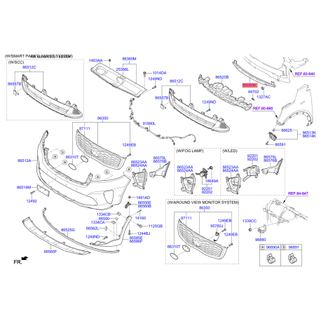 Кронштейн, буфер нижній 86570-C5000 Mobis - 86570C5000 - схема з каталогу 86560K, KEURPC518 86570C5000