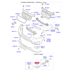 Облицовка, противотуманная фара левая 86523-2B700 Mobis