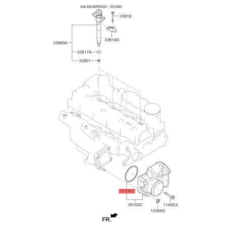 Кольцо уплотнительное топливной системы 35105-2F005 Mobis - 351052F005 - схема с каталога 35106C, KEURPD916 351052F005