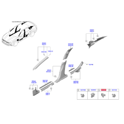 Пистон (клипса) обивки багажника 85859-3S500 Mobis