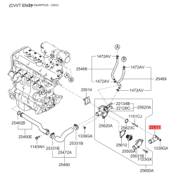 Корпус термостата 25611-26100 Mobis