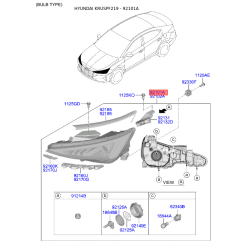 Фара основная левая 92101-F2500 Mobis