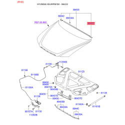 Шумоизоляция (теплоизоляция) капота левая 86432-3K000 Mobis