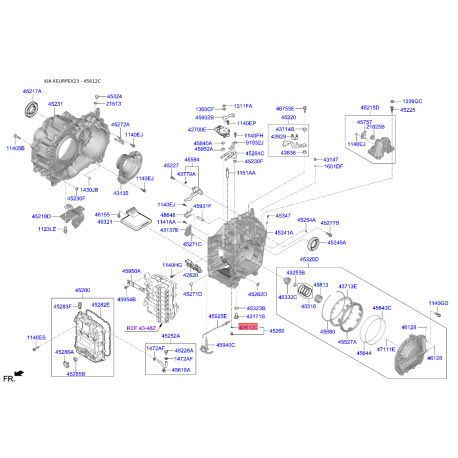 Шайба (кільце) зливної пробки МКПП и АКПП 46711-36000 Mobis - 4671136000 - схема з каталогу 45612C, KEURPEX23 4671136000
