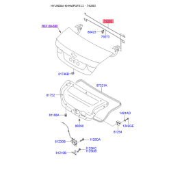 Торсіон (пружина) кришки багажника (задніх дверей) правий 79283-3Q000 Mobis