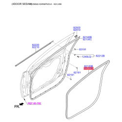 Ущільнення дверей ліве 82110-3X000 Mobis