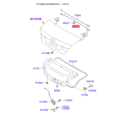 Торсион (пружина) крышки багажника (задней двери) левый 79273-3Q000 Mobis