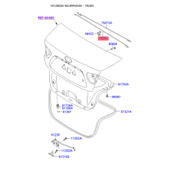 Торсион (пружина) крышки багажника (задней двери) правый 79283-2H011 Mobis