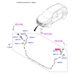 Розпилювач води для чищення, система очищення вікон лівий 98682-D7000 Mobis