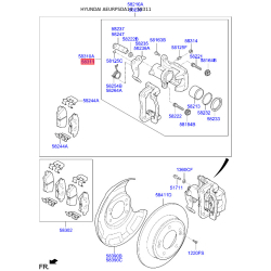Супорт гальмівний без колодок правий 58311-3XA30 Mobis