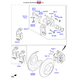 Суппорт тормозной в сборе правый 58230-3X300 Mobis