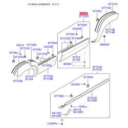 Молдинг порога, бампера і крила лівий 87721-2E010 Mobis