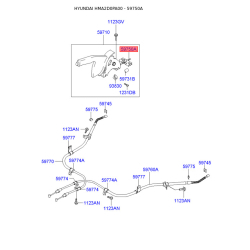 Трос стоянкової гальмівної системи 59750-2D500 Mobis