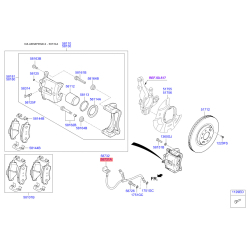 Шланг тормозной передний левый 58731-2P100 Mobis