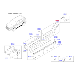 Обшивка порога ліва 87731-2W000CA Mobis