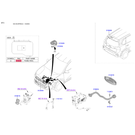 Предохранители 18790-01318 Mobis - 1879001318 - схема с каталога 91806C, KEURPDE22 1879001318