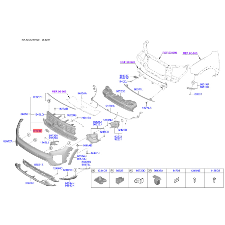 Емблема радіатора 86320-2P560 Mobis - 863202P560 - схема з каталогу 86300K, KRUSPHM20 863202P560