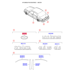 Емблема радіатора 86341-3D000 Mobis