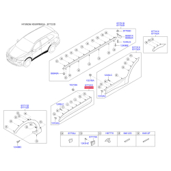 Обшивка порога права 87722-2W000CA Mobis