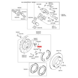 Штифт (солдатик) пружины прижимной колодок стояночного тормоза 58323-3K000 Mobis