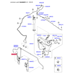 Распылитель воды для чистки, система очистки окон правый 98450-3E500 Mobis