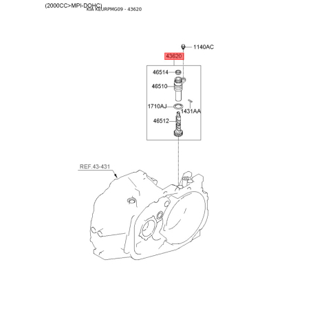 Датчик скорости (частота вращение) 43621-39000 Mobis - 4362139000 - схема с каталога 43620, KEURPMG09 4362139000