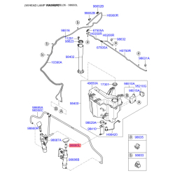 Распылитель воды для чистки, система очистки окон левый 98460-3E500 Mobis