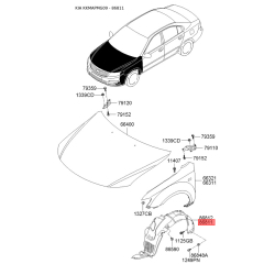 Обшивка (подкрылок), колесная ниша левая 86811-2G500 Mobis