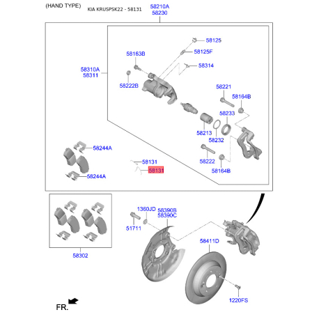 Пружина, колодки диского тормоза 58188-F2000 Mobis - 58188F2000 - схема с каталога 58131, KRUSPSK22 58188F2000