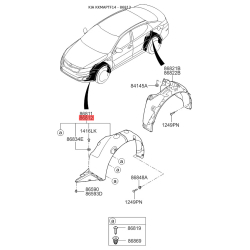 Обшивка (підкрилок), колісна ніша права 86812-2T500 Mobis