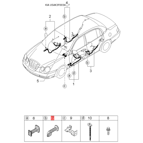 Чехол (пыльник, гофра) рулевого механизма 56828-38000 Mobis - 5682838000 - схема с каталога 7, USAK3F003A 5682838000
