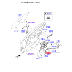 Ручка дверей, внутрішнє обладнання ліва 82610-2S020SAS Mobis