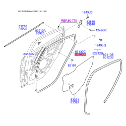 Ущільнення дверей праве 83140-1R000 Mobis