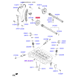 Комплект ланцюга приводу розподільного валу 24350-2E301 Mobis